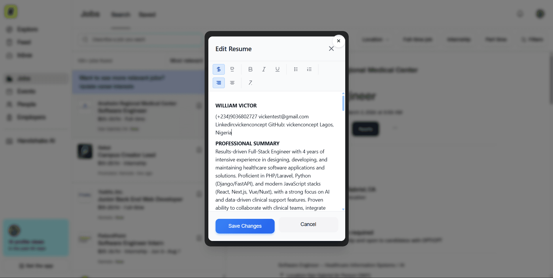 Download the tailored resume